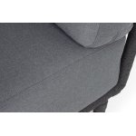 "Верона" правый-угол модуль плетеный из роупа, каркас алюминий темно-серый (RAL7024) муар, роуп темно-серый круглый, ткань темно-серая 027, L220