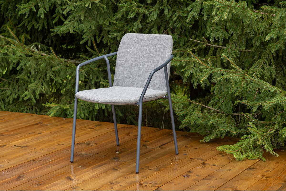 "Марокко" стул из текстилена nanotex, алюминиевый каркас, цвет серый