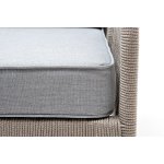 "Канны" кресло плетеное из роупа, каркас алюминий светло-серый (RAL7035) муар, роуп серый меланж круглый, ткань светло-серая