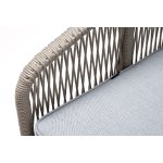 "Канны" кресло плетеное из роупа, каркас алюминий светло-серый (RAL7035) муар, роуп серый меланж круглый, ткань светло-серая