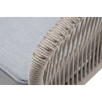 "Канны" кресло плетеное из роупа, каркас алюминий светло-серый (RAL7035) муар, роуп серый меланж круглый, ткань светло-серая