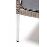 "Канны" кресло плетеное из роупа, каркас алюминий светло-серый (RAL7035) муар, роуп серый меланж круглый, ткань светло-серая