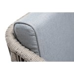 "Канны" кресло плетеное из роупа, каркас алюминий светло-серый (RAL7035) муар, роуп серый меланж круглый, ткань светло-серая