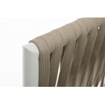 "Касабланка" кресло плетеное из роупа, основание дуб, каркас алюминий светло-серый (RAL7035) муар, роуп серо-коричневый 23мм, ткань бежевая 1