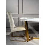 Стол обеденный Ланс Мат DT-2852L,180х90х75 см, белая керамика/матовое золото