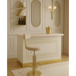 Стул барный Вивиан MC111-GR-2, светло-серый/глянцевое золото