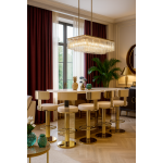 Стул барный Вивиан MC111-GR-2, светло-серый/глянцевое золото