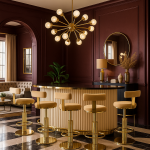 Стул барный Вивиан MC111-GR-2, светло-серый/глянцевое золото