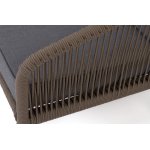 "Канны" диван 3-местный плетеный из роупа, каркас алюминий темно-серый (RAL7024) шагрень, роуп темно-серый круглый, ткань темно-серая 019