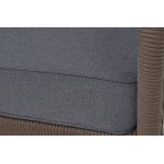 "Канны" диван 3-местный плетеный из роупа, каркас алюминий темно-серый (RAL7024) шагрень, роуп темно-серый круглый, ткань темно-серая 019