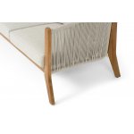 "Сидней" диван 3-местный плетеный из роупа, основание тик, каркас алюминий бежевый, роуп бежевый, ткань бежевая