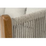 "Сидней" диван 3-местный плетеный из роупа, основание тик, каркас алюминий бежевый, роуп бежевый, ткань бежевая