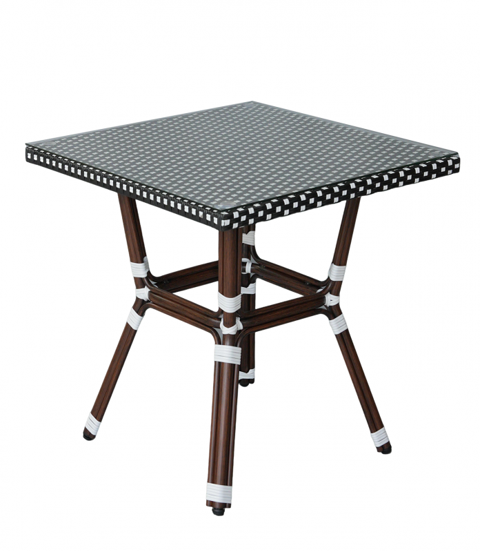 "Кабри" плетеный стол из искусственного ротанга, цвет черно-белый