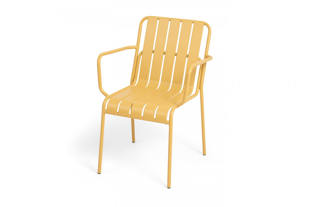 "Гелиос" стул стальной, цвет желтый