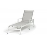 "Парма" шезлонг из алюминия темно-серый (RAL7024) муар, ткань текстилен серая