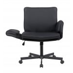 Кресло офисное TopChairs Foldo с откидными подлокотниками черное