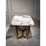 Стол обеденный Ланс Мат DT-2852L,180х90х75 см, белая керамика/матовое золото