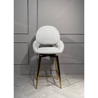 Стул барный Виола BS1241-WT, 55х46х105 см, белый крем/золото