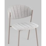 Стул Харпер ткань рогожка серо-голубой каркас серый матовый