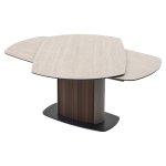 Стол DAGFINN 150 TL-314 поворотная система раскладки, исп. керамика на стекле / Кофе/ Орех, ®DISAUR