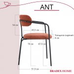 Стул Ant букле терракотовый FR 0999 Стул Ant букле терракотовый FR 0999
