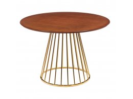 Стол Liverpool 110см шпон орех, золотистые ножки