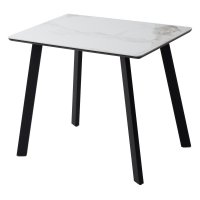 Стол ТИК ТАК 90  PANDORA LIGHT, керамика / Черный каркас М-City