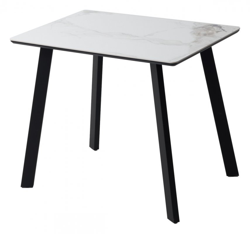 Стол ТИК ТАК 90  PANDORA LIGHT, керамика / Черный каркас М-City