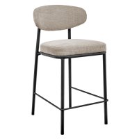 Стул полубарный Lucas 2 латте шенилл с чёрными ножками Стул полубарный Lucas 2 латте шенилл с чёрными ножками