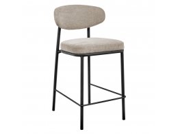 Стул полубарный Lucas 2 латте шенилл с чёрными ножками