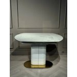 Стол обеденный раскладной Атриум-2 MC3035-120W, 120(30+30)х90х77 см, белая керамика Стол обеденный раскладной Атриум-2 MC3035-120W, 120(30+30)х90х77 см, белая керамика