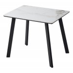 Стол ТИК ТАК 90  PANDORA LIGHT, керамика / Черный каркас М-City