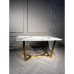 Стол обеденный Ланс Мат DT-2852L,180х90х75 см, белая керамика/матовое золото