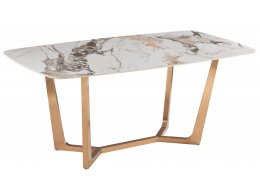 Стол обеденный Ланс Мат DT-2852M,160х90х75 см, белая керамика/матовое золото Стол обеденный Ланс Мат DT-2852M,160х90х75 см, белая керамика/матовое золото