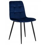 Набор 4 шт Стул обеденный DOBRIN CHILLY, Темно-синий Holland 60, основание черное