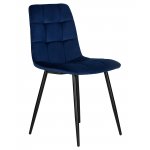 Набор 4 шт Стул обеденный DOBRIN CHILLY, Темно-синий Holland 60, основание черное