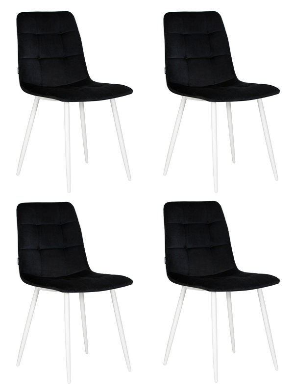 Набор 4 шт Стул обеденный DOBRIN CHILLY, Черный Holland 75, основание белое