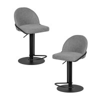 Набор 2 шт Стул барный DOBRIN OLIVER, серая ткань (FLY1347-17)