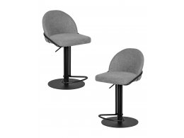 Набор 2 шт Стул барный DOBRIN OLIVER, серая ткань (FLY1347-17)