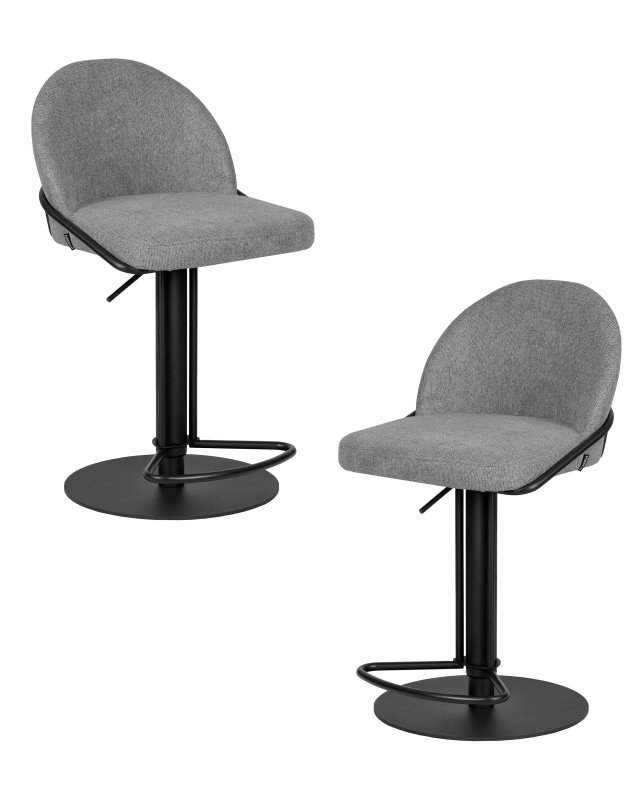 Набор 2 шт Стул барный DOBRIN OLIVER, серая ткань (FLY1347-17)
