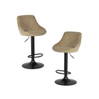 Набор 2 шт Стул барный DOBRIN LOGAN BLACK, мокко велюр (MJ9-9)