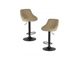 Набор 2 шт Стул барный DOBRIN LOGAN BLACK, мокко велюр (MJ9-9)