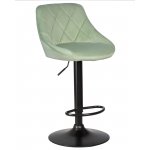 Набор 2 шт Стул барный DOBRIN LOGAN BLACK, мятный велюр (MJ9-87)