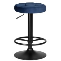 Табурет барный DOBRIN BRUNO BLACK, синий велюр (MJ9-117)