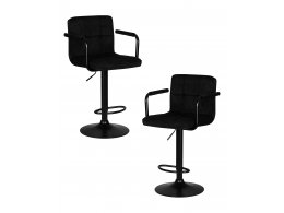 Набор 2 шт Стул барный DOBRIN KRUGER ARM BLACK, черный вельвет (LAR-E2041-52)