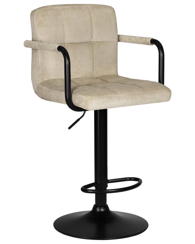 Стул барный DOBRIN KRUGER ARM BLACK, бежевый вельвет (LAR-E2041-04) Стул барный DOBRIN KRUGER ARM BLACK, бежевый вельвет (LAR-E2041-04)