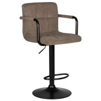 Стул барный DOBRIN KRUGER ARM BLACK, какао вельвет (LAR-E2041-05) Стул барный DOBRIN KRUGER ARM BLACK, какао вельвет (LAR-E2041-05)
