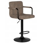 Стул барный DOBRIN KRUGER ARM BLACK, какао вельвет (LAR-E2041-05)