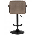 Стул барный DOBRIN KRUGER ARM BLACK, какао вельвет (LAR-E2041-05)