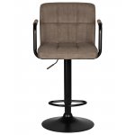 Стул барный DOBRIN KRUGER ARM BLACK, какао вельвет (LAR-E2041-05)